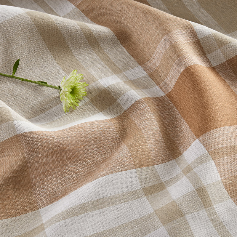 Fall Harvest Plaid - 100% Pure Linen Table Throw