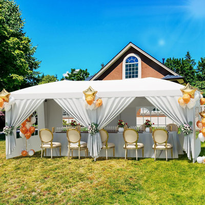 Heavy Duty 10x20FT Folding Gazebo Canopy Tent – Waterproof, 6 Removable Sidewalls, Adjustable Height, Easy Setup, Portable Outdoor Event Shelter for Parties, Weddings, Camping