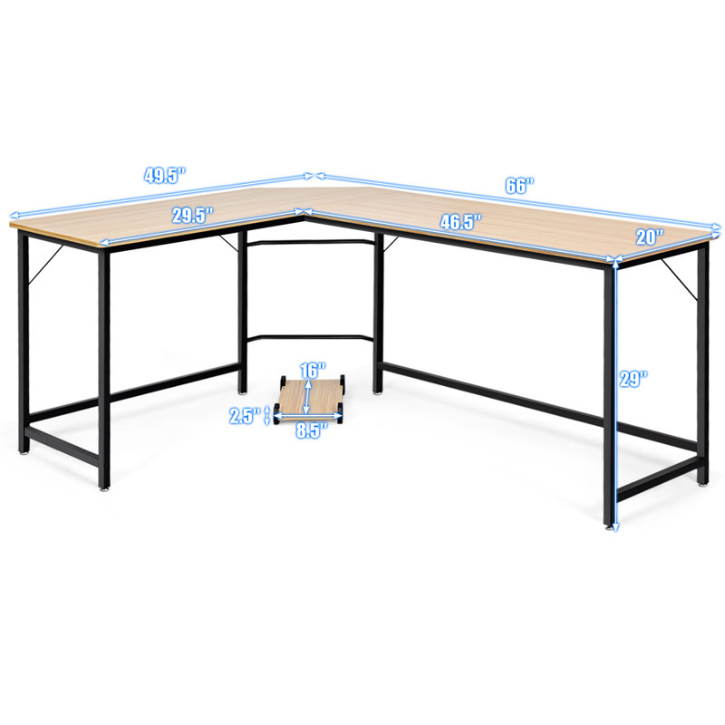 Bureau en L, Brun