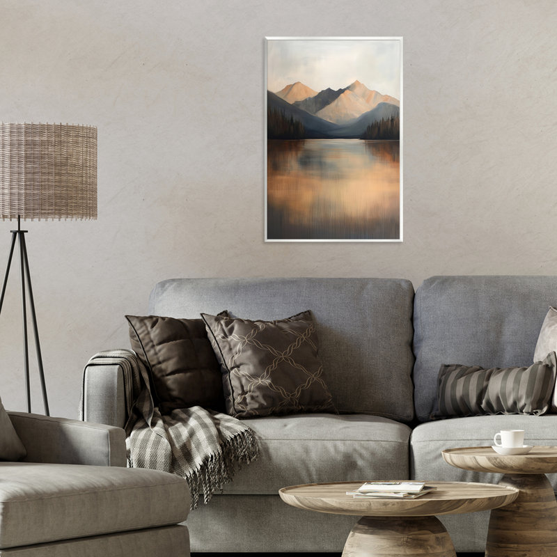 «Terracotta Reflection Moody Landscape», plaque murale par Petal Prints Design, H 19 po x l 13 po