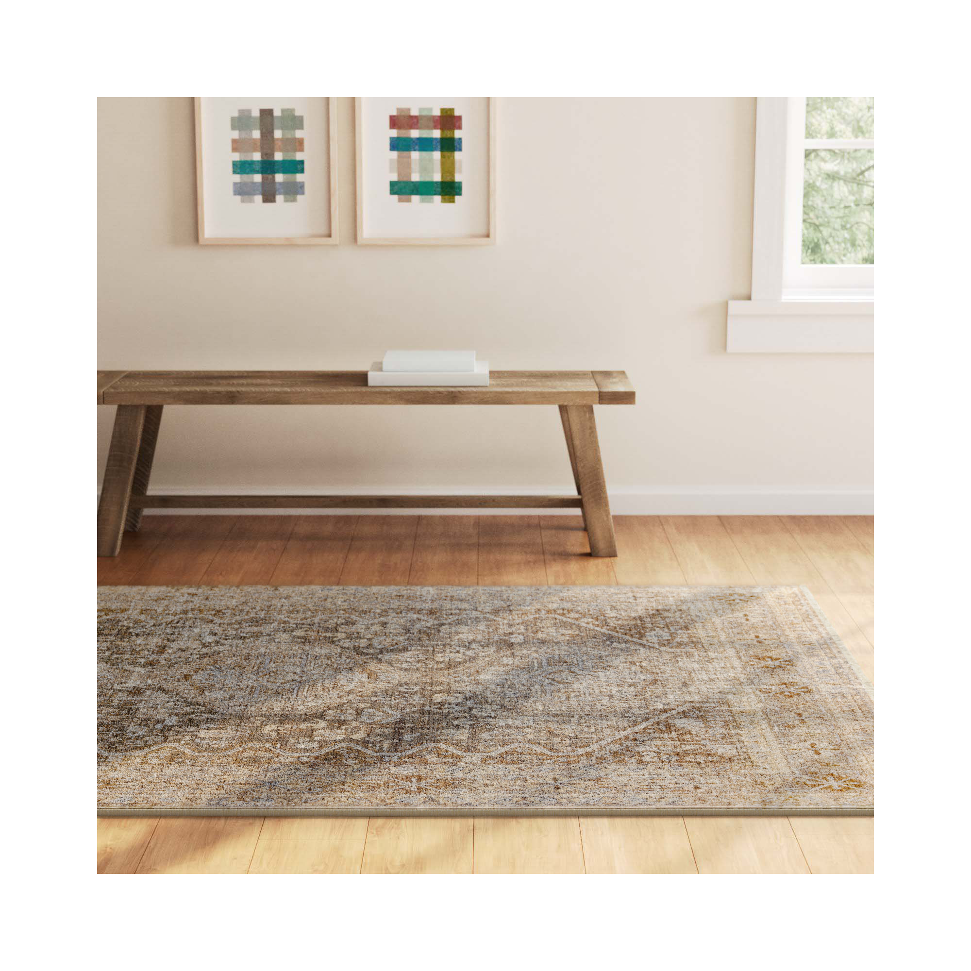 Clemente Tan/Taupe Rug, Rectangle 10' x 14'