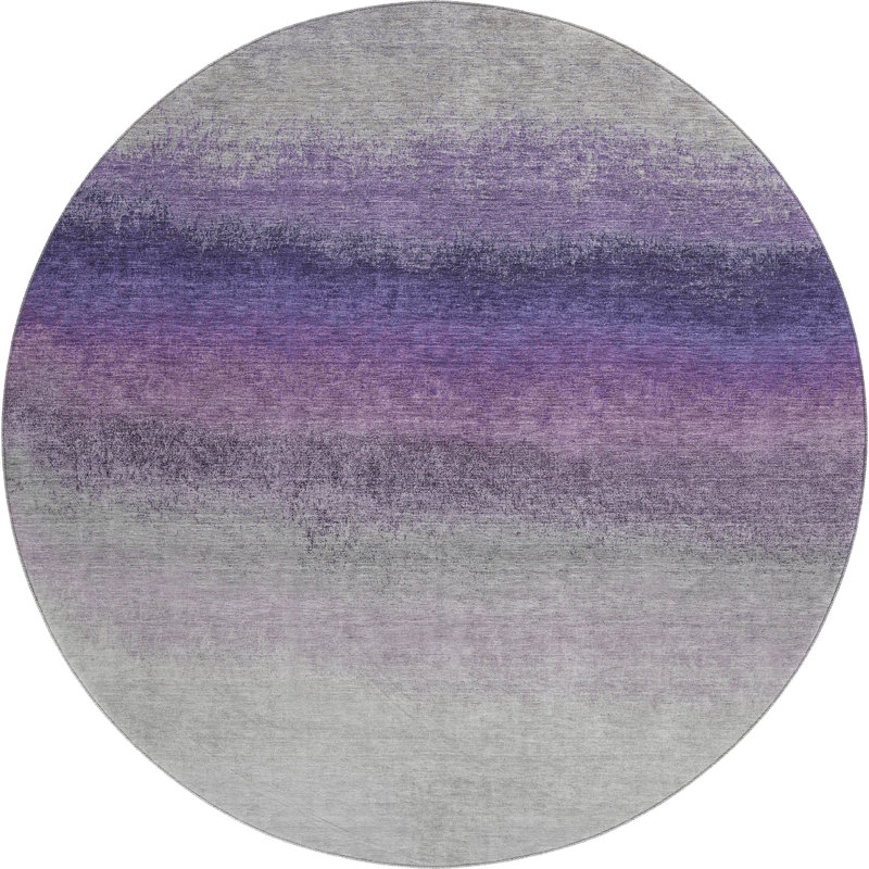 Premium Machine Washable Ariel Ombre Rug, Round 8'