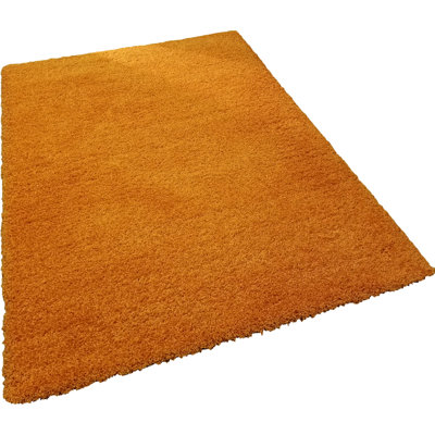Tapis orange à poils longs Anie