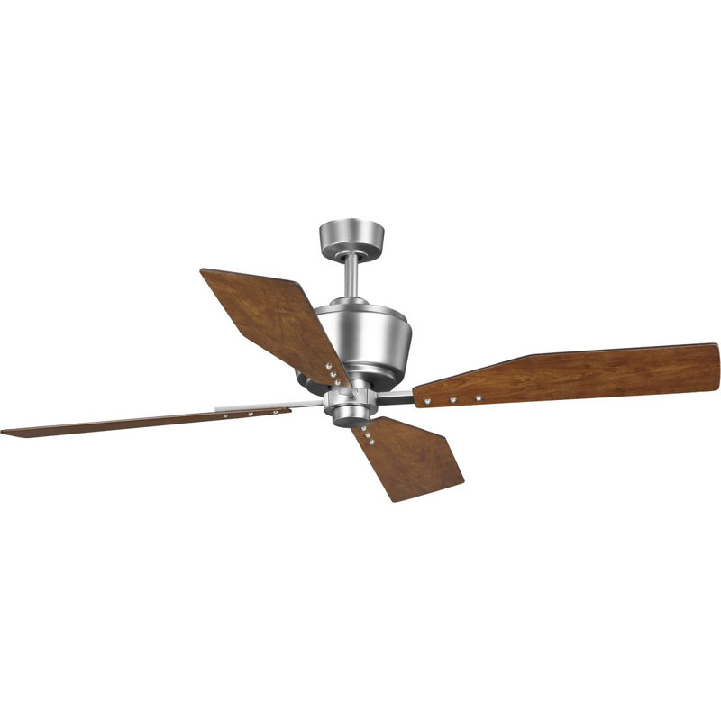 Chapin 56'' Ceiling Fan, Antique Nickel with Brown Blades