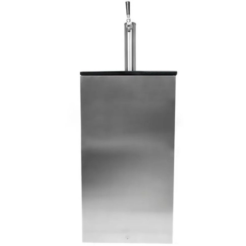 EdgeStar 3.2 Cubic Feet Silver Single Tap 5 Gal Keg Freestanding Kegerator with Door Lock and Adjustable Temperature