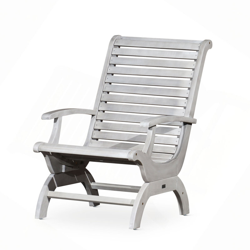 Chaise en bois d'eucalyptus, Argenté / Gris
