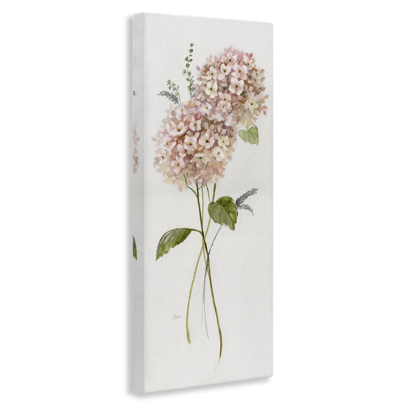Duo d'hortensias roses, design par Nan, H 40 po x l 17 po