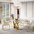 Modern Rectangular Sintered Stone Dining Table with Pedestal Base-1729779208-1729779209