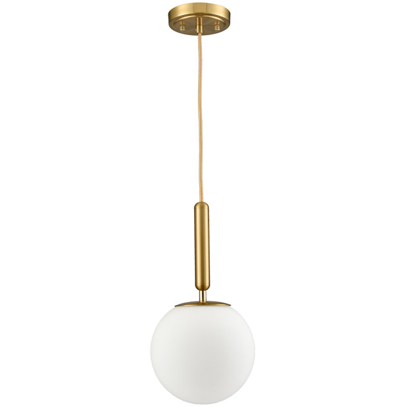 Yelisey 1 - Light Globe Glass Pendant Light, Matte Black, 34" H x 8" W x 8" D