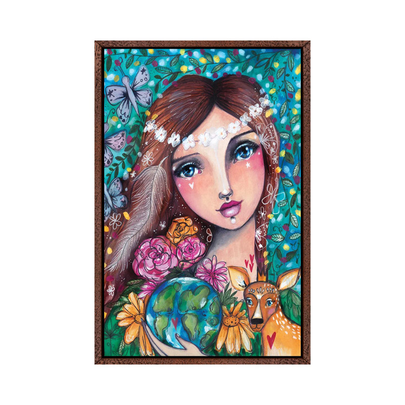 Mother Nature 1 Piece Wall Art on Canvas, 101.6 cm H x 66.04 cm W, Classic Brown Wood Framed