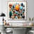Toile avec cadre flottant or