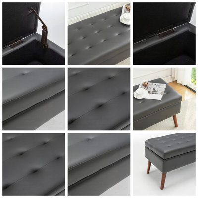 Versatile Storage Ottoman Bench For Bedroom And Entryway, With Tufted Upholstery And Spacious Storage, Ideal For Modern Homes