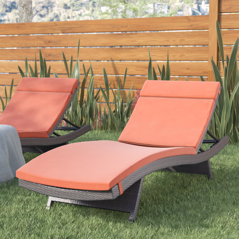 Outdoor Chaise Lounge Set , Cushion Included, Gray, Lime Green, 1