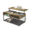 Table basse à plateau relevable 39 po avec tablette de rangement rustique industrielle pour le salon (gland)-1931672723
