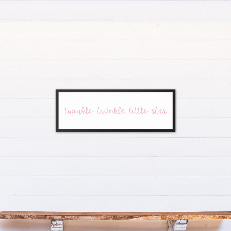 Bruning Twinkle Twinkle Little Star Kids Wall Décor, 12" H x 36" W x 1.25" D, Pink, Wrapped Canvas