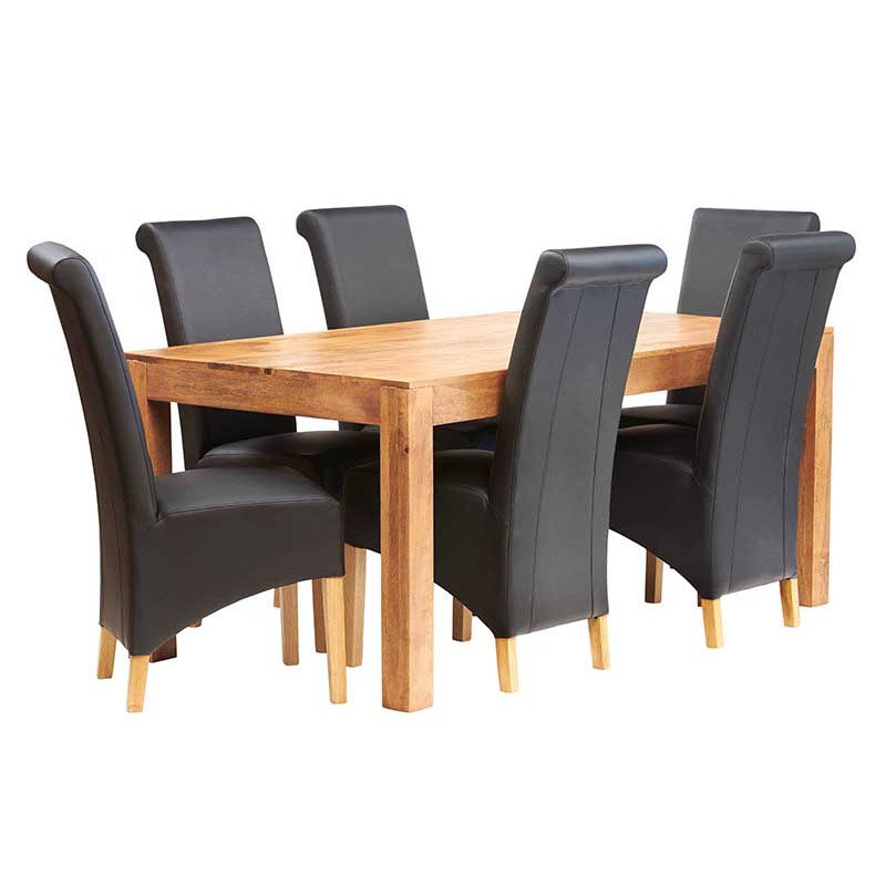 Adeliza Solid Wood Dining Table, 76 H x 180 W x 90 D