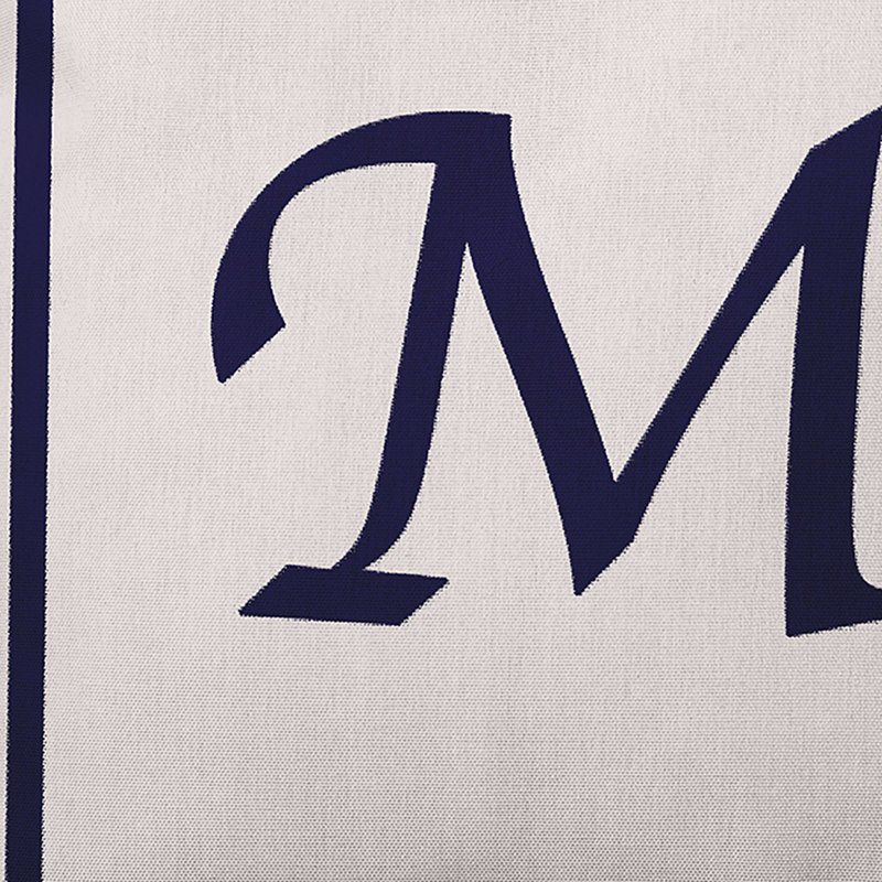 Reversible Throw Pillow, 16"x16", Navy Blue/White, M
