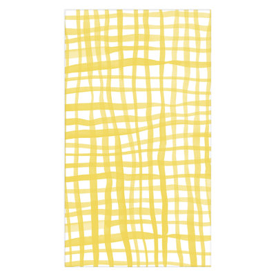 Angela Minca Yellow Gingham Doodle Tablecloth