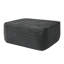 Repose-pieds multifonctionnel compact en tissu gris moelleux et multifonctionnel