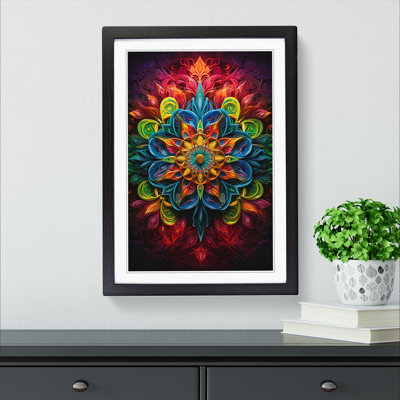 Mandala Neo-Plasticism No.2 - Single Picture Frame Print on Wood