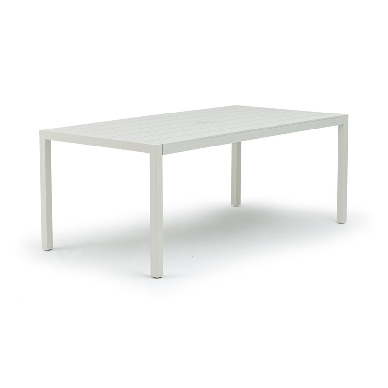 Zella 72.05'' Rectangular 6 - Person Outdoor Dining Set with Cushions, White
