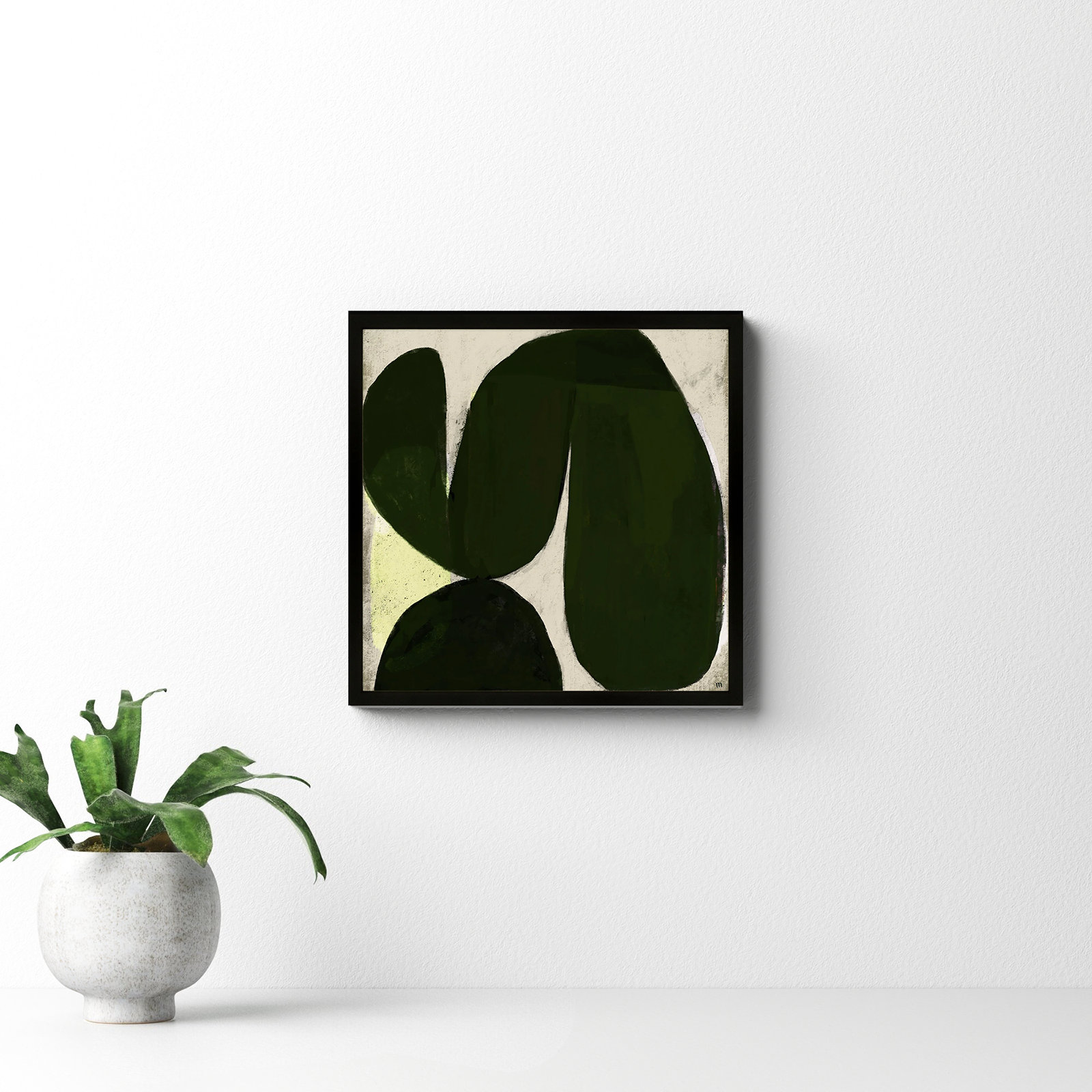 Succulent 7 by StudioM, 16" H x 16" W x 1.25" D, Black