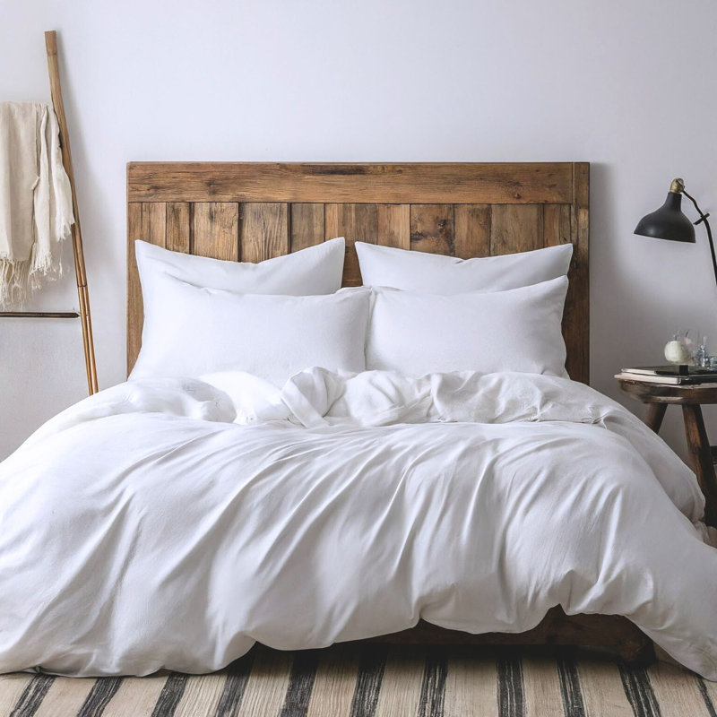 Modern & Contemporary Duvet Cover, King, Cloud White