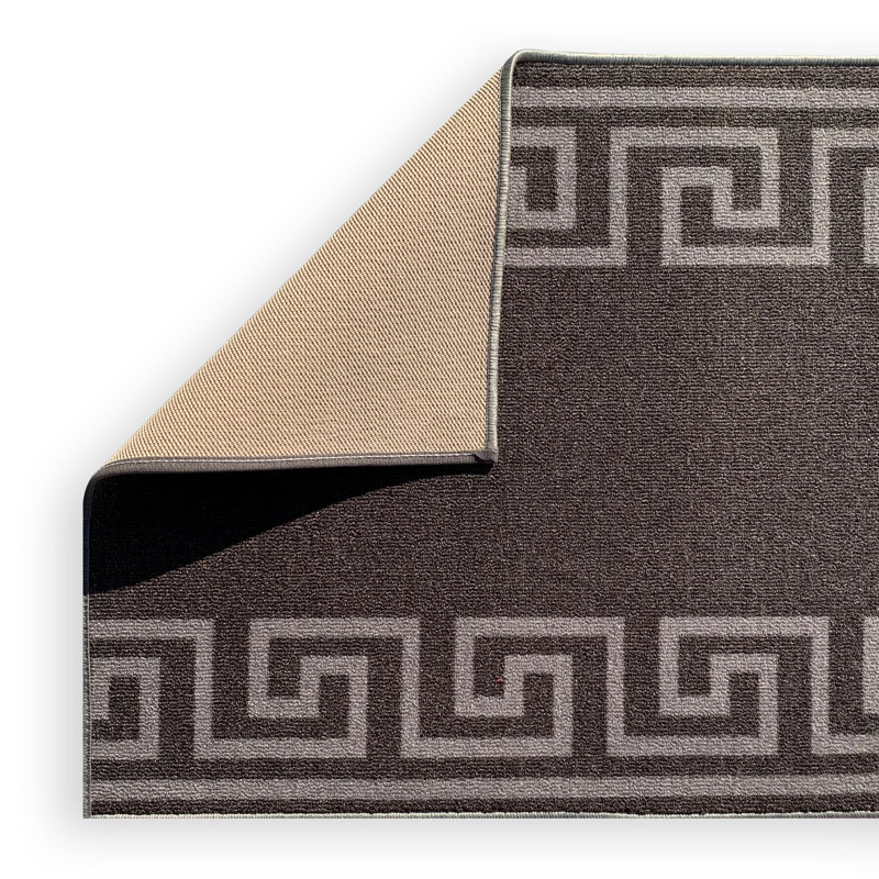Shadow Tufted Geometric Dark Gray/White Area Rug, Runner 2'7'' x 17'