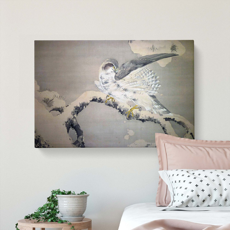Falcon Birds by Matsumura Goshun - Wrapped Canvas, 40cm H x 60cm W x 3cm D
