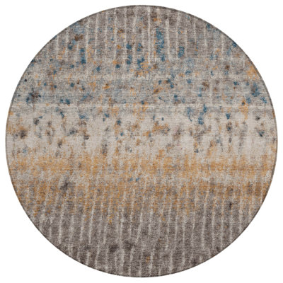 Machine Washable Indoor/Outdoor Chantille ACN2406 Abstract Rug