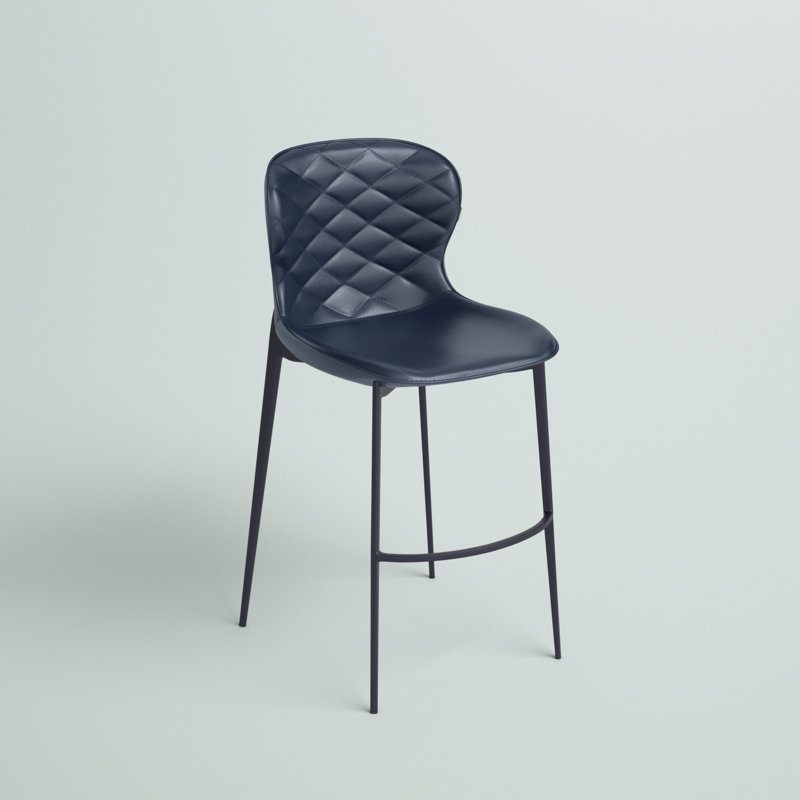 Tabouret de bar et de comptoir Albert, Noir, Noir, Tabouret de comptoir (siège d'une hauteur de 24 p