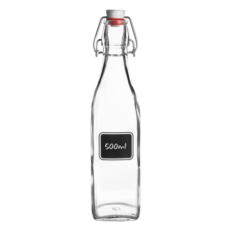 Lavagna Glass Swing Bottle with Label, 26.5cm H x 6.5cm W x 6.5cm D