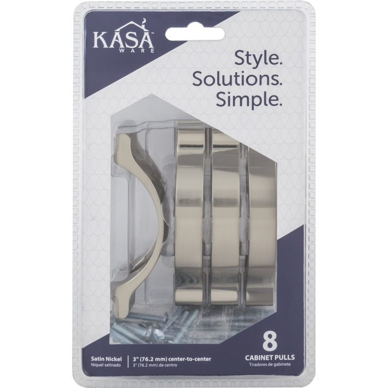 3" Center to Center Arch Pull Multipack, Satin Nickel