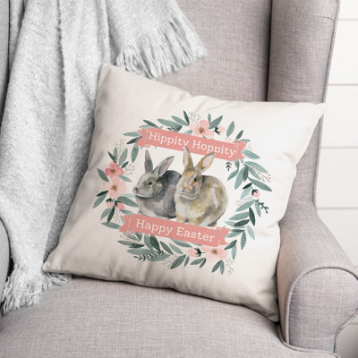  Housse et insert de coussin carré Pâques Bunnies