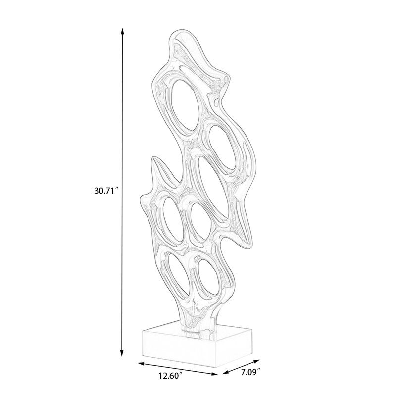Gold+Black Free Form Resin+Marble Decorative Object, Gold