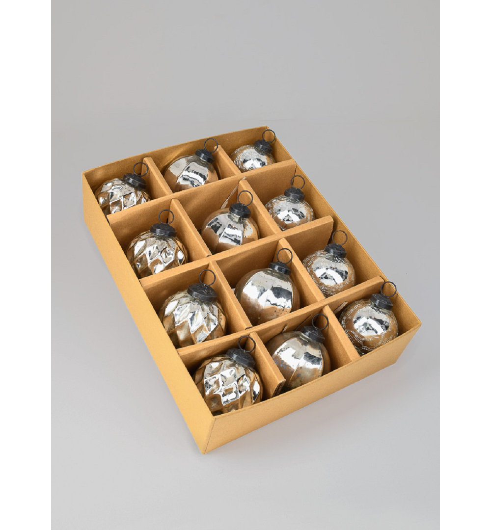 2.5'' Glass Ball Ornament (Set of 12) Serene Spaces Living