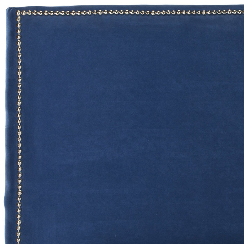 Upholstered Headboard, Full, Blue, Velvet