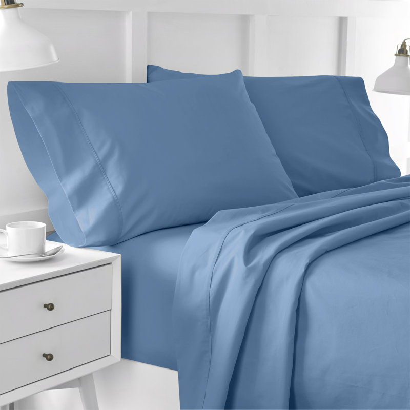 Modern Living 300 Thread Count Satin Pillowcase, King, Medium Blue
