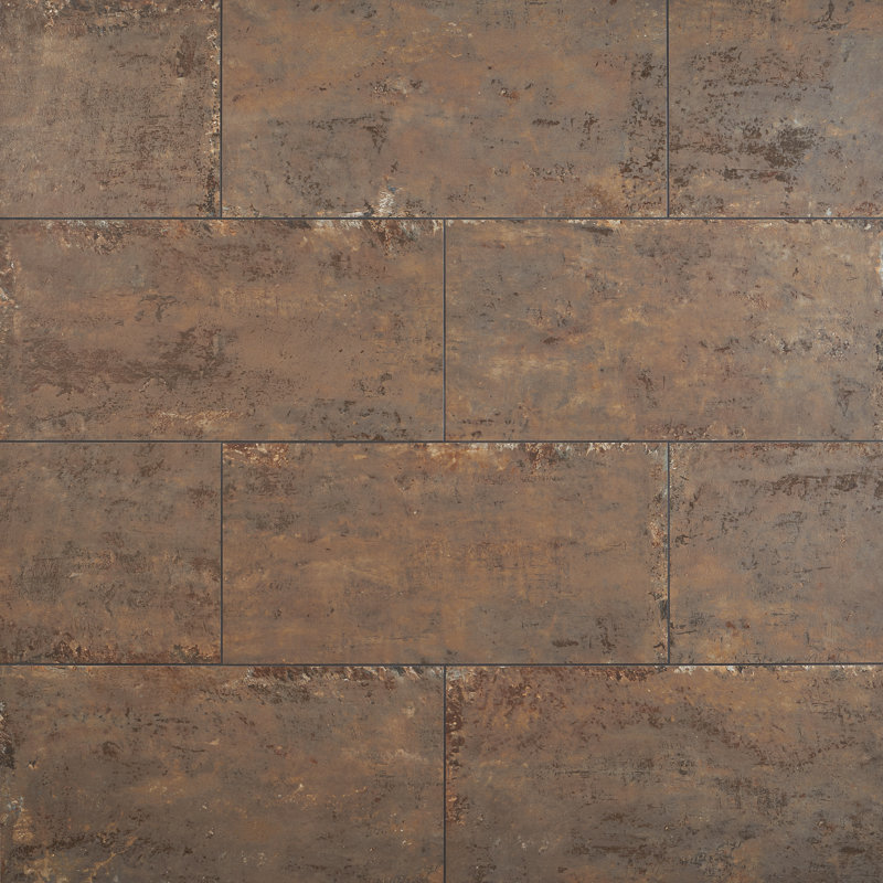 Mantis 11.81 in. x 23.62 in. Matte Porcelain Concrete Look Floor and Wall Tile (13.55 Sq. Ft./Case), Copper