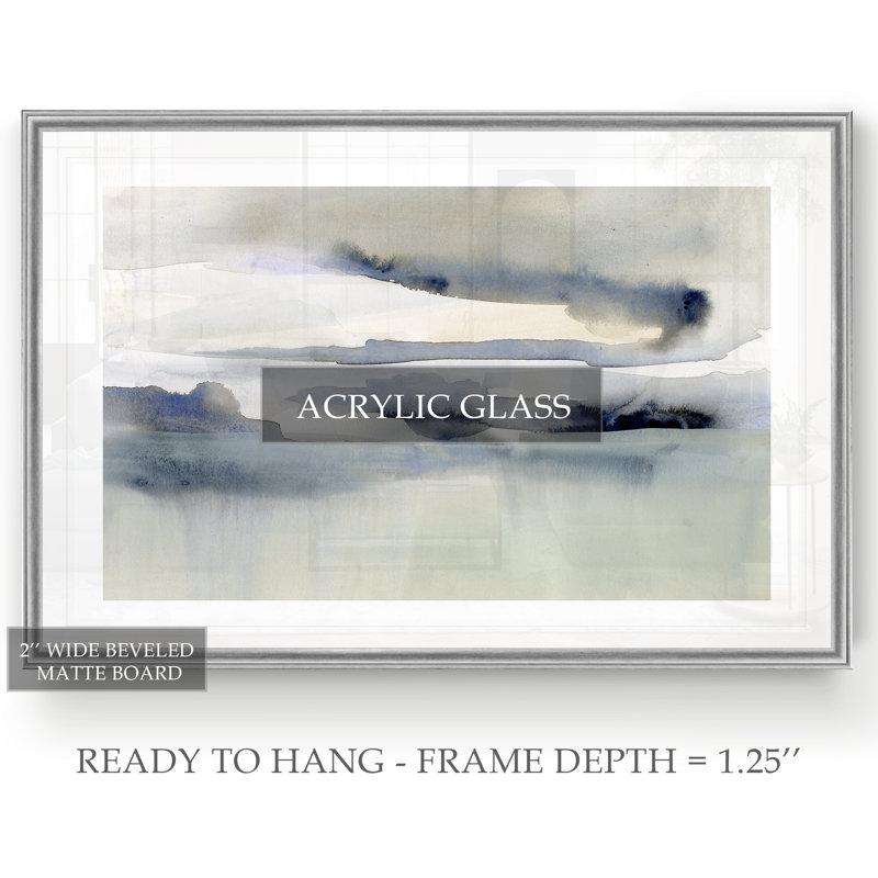 " Passing Through II " Painting Print, 22.5" H x 30.5" W x 1.5" D, Silver Framed