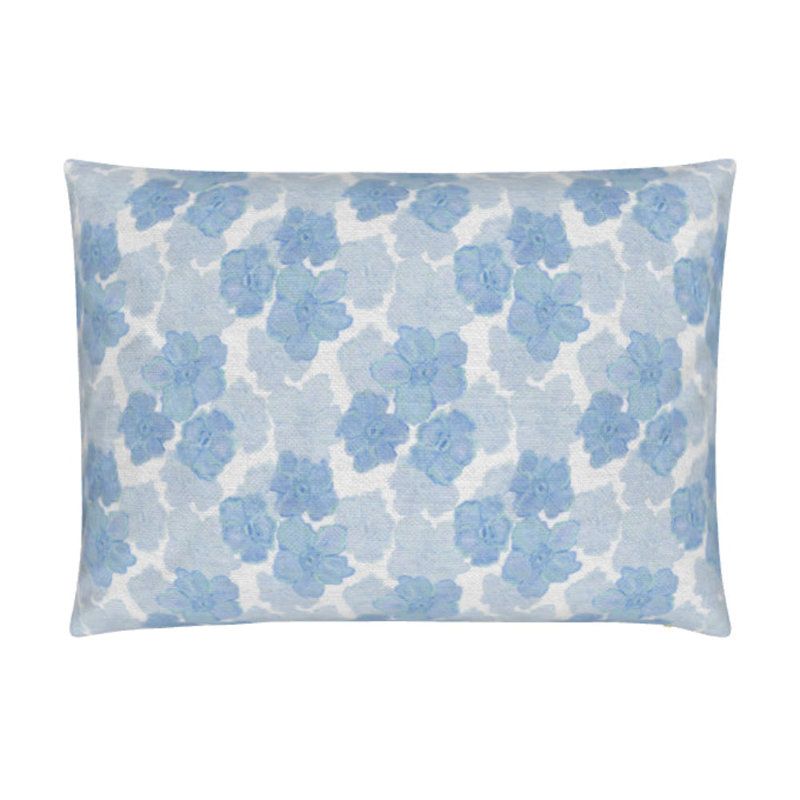 Trois Fleurs Lumbar Pillow Cover & Insert, Bleue Floral