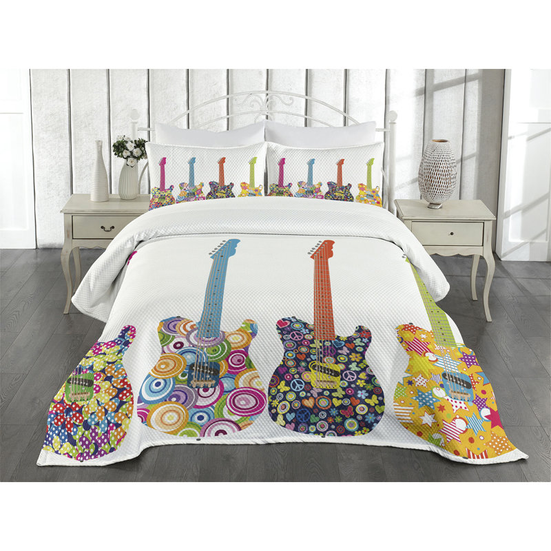 Ensemble de couvre-lit Ambesonne Popstar, Couvre-lit pour très grand lit + 2 taies décorat
