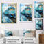 «Teal Train Geometric Momentum II», reproduction sur toile-91384875-91384882