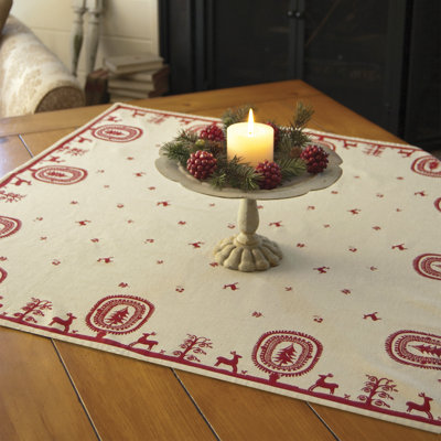 Indi Geometric 100% Cotton Square Table Topper