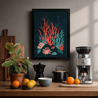 Coral Reef Dreams Coastal - Framed Print