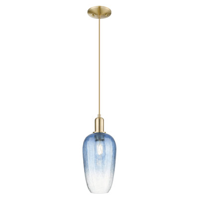 Downtown Urban - Flûte Brookhaven - Mini-luminaire suspendu à cordon de 7 po - Finition bronze champagne - Abat-jour transparent