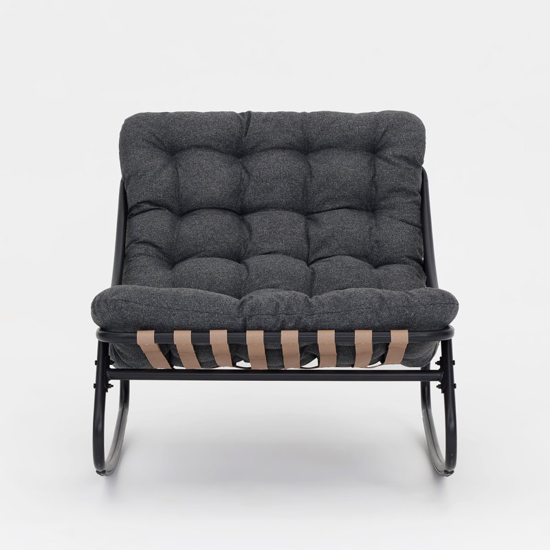 Chaises longues d'extérieur revêtues de métal Tapasi, Gris foncé, Non