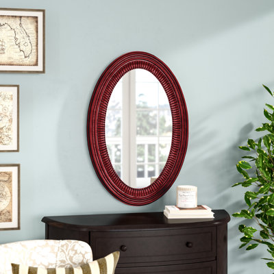 Busey Ribbed Oval Framed Accent Mirror