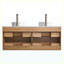 Ensemble de meuble-lavabo mural 60 po avec lavabo vasque circulaire et tiroirs de rangement 60 po
