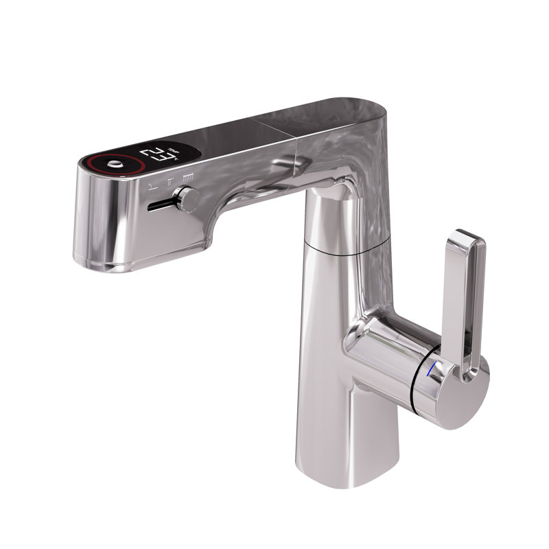 Single Hole Digital Pull-Out Bathroom Faucet